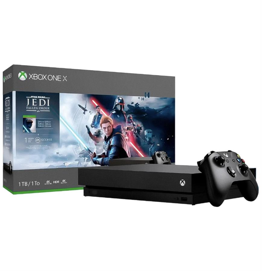 Consola Microsoft Xbox One X Star Wars Jedi: Fallen Order 1TBB12GB RAM SSD - Negro